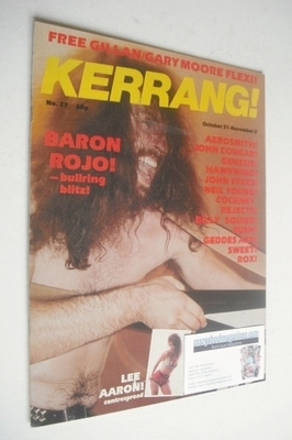 <!--1982-10-21-->Kerrang magazine - Baron Rojo cover (21 October - 3 Novemb