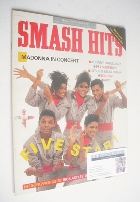 Smash Hits magazine - Five Star cover (26 August-8 September 1987)