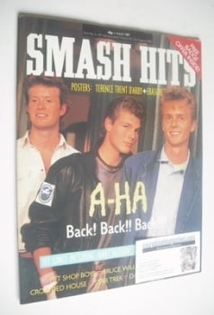 Smash Hits magazine - A-Ha cover (1-14 July 1987)