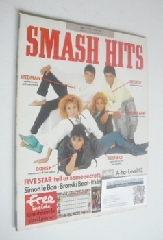 Smash Hits magazine - Five Star cover (23 April - 6 May 1986)