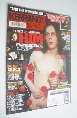 <!--2003-08-30-->Kerrang magazine - HIM Ville Valo cover (30 August 2003 - 