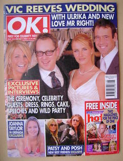 <!--2003-02-04-->OK! magazine - Vic Reeves Wedding cover (4 February 2003 -