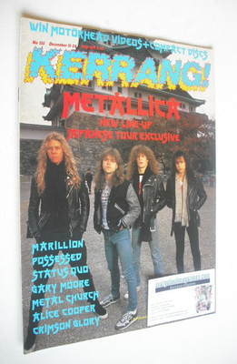 <!--1986-12-11-->Kerrang magazine - Metallica cover (11-24 December 1986 - 
