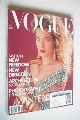 British Vogue magazine - November 1988 - Tatjana Patitz cover