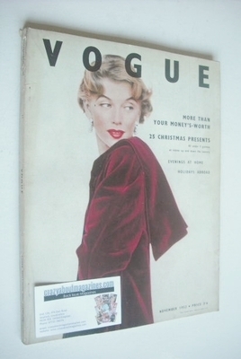 British Vogue magazine - November 1952 - Marilyn Monroe cover