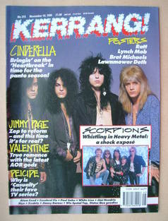 Kerrang magazine - Cinderella cover (10 November 1990 - Issue 315)