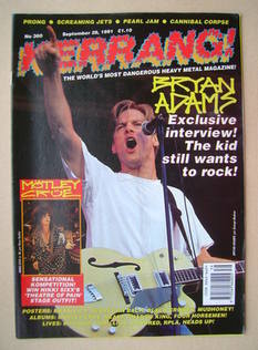 <!--1991-09-28-->Kerrang magazine - Bryan Adams cover (28 September 1991 - 
