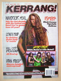 <!--1990-04-07-->Kerrang magazine - Kory Clarke cover (7 April 1990 - Issue