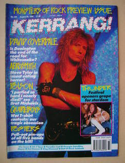 <!--1990-08-18-->Kerrang magazine - David Coverdale cover (18 August 1990 -