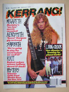 <!--1990-09-01-->Kerrang magazine - Dave Mustaine cover (1 September 1990 -
