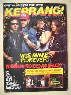 <!--1988-10-01-->Kerrang magazine - Motorhead cover (1 October 1988 - Issue