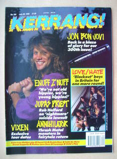 Kerrang magazine - Jon Bon Jovi cover (28 July 1990 - Issue 300)