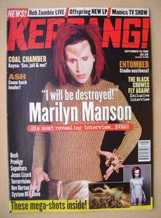 <!--1998-09-19-->Kerrang magazine - Marilyn Manson cover (19 September 1998