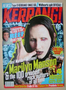 <!--1996-11-02-->Kerrang magazine - Marilyn Manson cover (2 November 1996 -