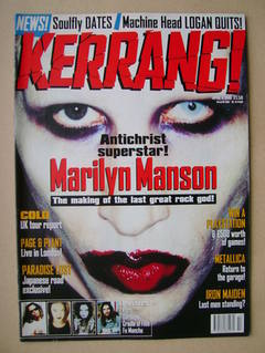 <!--1998-04-04-->Kerrang magazine - Marilyn Manson cover (4 April 1998 - Is