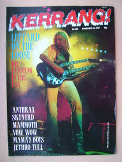 Kerrang magazine - Steve Clark cover (14 November 1987 - Issue 162)