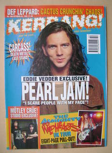 Kerrang magazine - Eddie Vedder cover (23 October 1993 - Issue 466)