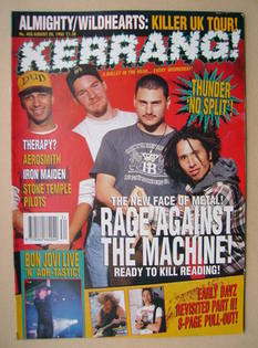 Kerrang magazine - Rage Against The Machine cover (28 August 1993 - Issue 458)