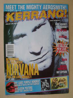 <!--1993-08-07-->Kerrang magazine - Kurt Cobain cover (7 August 1993 - Issu
