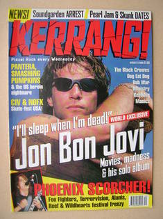 Kerrang magazine - Jon Bon Jovi cover (3 August 1996 - Issue 608)