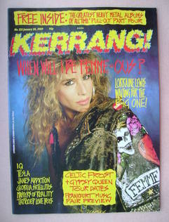 <!--1989-01-28-->Kerrang magazine - Lorraine Lewis cover (28 January 1989 -