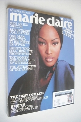 British Marie Claire magazine - October 1992 - Naomi Campbell cover