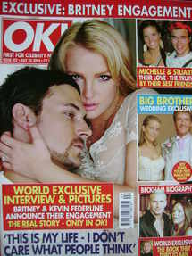 OK! magazine - Britney Spears and Kevin Federline engagement cover (20 July 2004 - Issue 427)