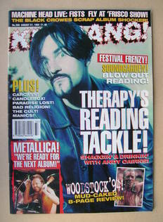 <!--1994-08-27-->Kerrang magazine - Andy Cairns cover (27 August 1994 - Iss