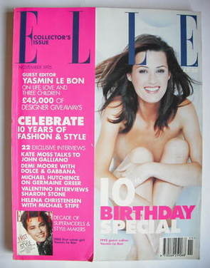 British Elle magazine - November 1995 - Yasmin Le Bon cover