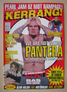 <!--1995-04-01-->Kerrang magazine - Phil Anselmo cover (1 April 1995 - Issu