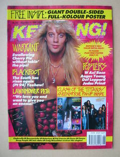 <!--1990-11-17-->Kerrang magazine - Jani Lane cover (17 November 1990 - Iss