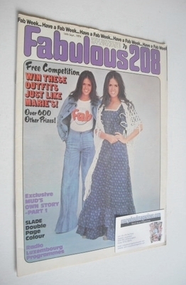 Fabulous 208 magazine (14 September 1974 - Marie Osmond cover)