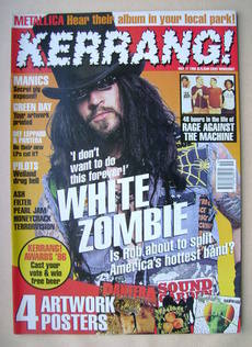 <!--1996-05-11-->Kerrang magazine - White Zombie cover (11 May 1996 - Issue