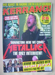 <!--1995-07-08-->Kerrang magazine - Metallica cover (8 July 1995 - Issue 55