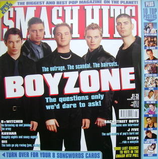Smash Hits magazine - Boyzone cover (4 November 1998)