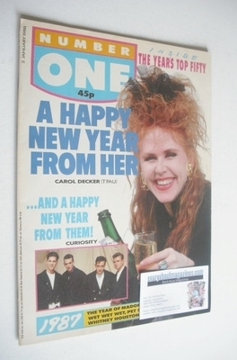 <!--1988-01-02-->NUMBER ONE Magazine - Carol Decker cover (2 January 1988)