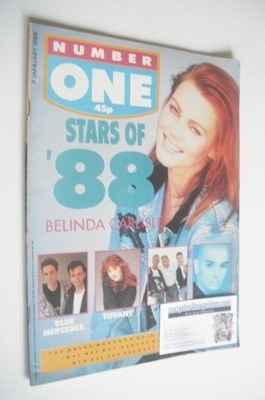 NUMBER ONE Magazine - Belinda Carlisle cover (9 January 1988)