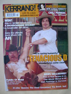 Kerrang magazine - Tenacious D cover (9 November 2002 - Issue 929)