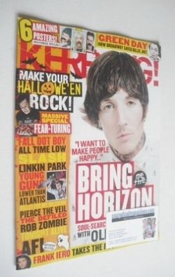 <!--2013-11-02-->Kerrang magazine - Oli Sykes cover (2 November 2013 - Issu