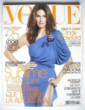 Vogue Espana magazine - July 2009 - Cindy Crawford cover