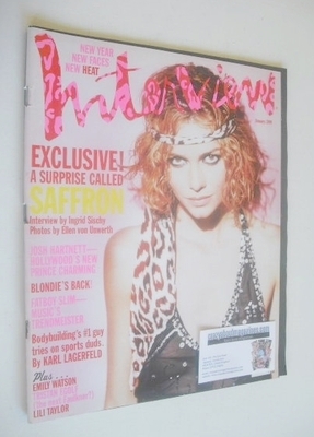 Interview magazine - January 1999 - Saffron Burrows cover