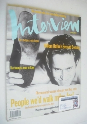 Interview magazine - January 1993 - Willem Dafoe cover