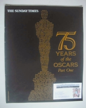 The Sunday Times magazine supplement - 75 Years Of The Oscars cover (9 February 2003)