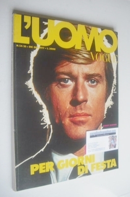 L'Uomo Vogue magazine - December 1976/January 1977 - Robert Redford cover