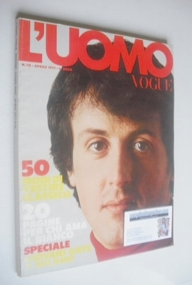 <!--1977-04-->L'Uomo Vogue magazine - April 1977 - Sylvester Stallone cover