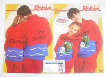 Percy The Small Engine Sweater Knitting Pattern (Robin R245) (Child/Adult S