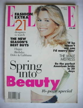 British Elle magazine - March 1996 - Claudia Schiffer cover