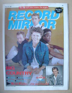 Record Mirror magazine - Big Country cover (27 August 1983)