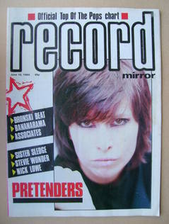 Record Mirror magazine - Chrissie Hynde cover (16 June 1984)