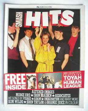 Smash Hits magazine - Altered Images cover (18-31 March 1982)